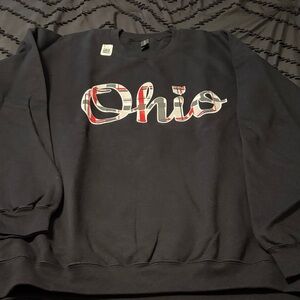 Plaid Script Black Ohio State Crewneck Sweatshirt